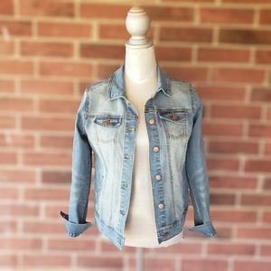 Women's Cavalini Distressed Denim Jacket Size M